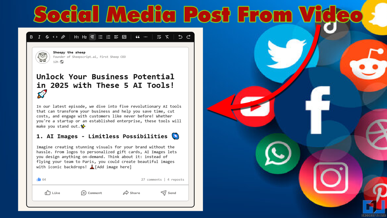 How to Generate Social Media Post Out of Videos